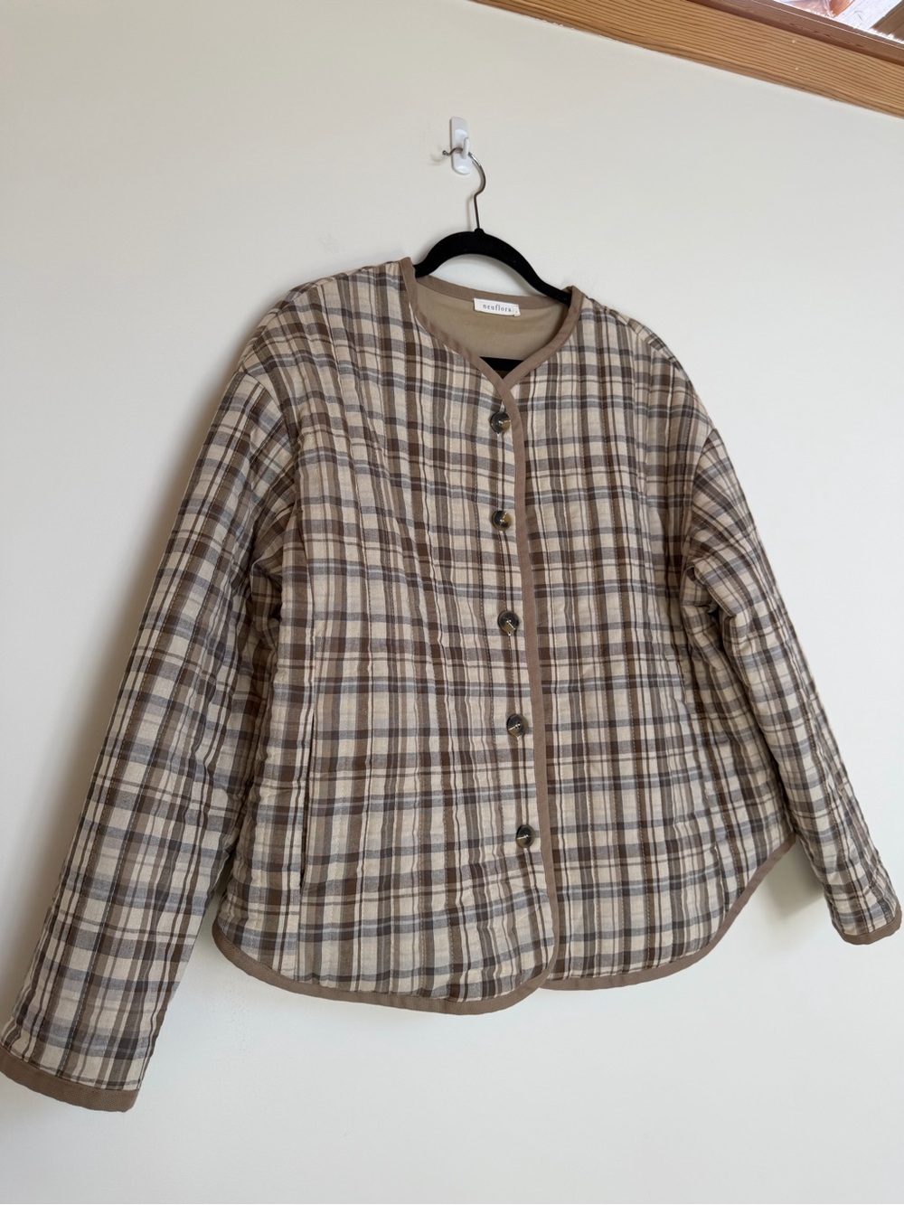 Neuflora Plaid Quilted 100% Cotton Barn Jacket Size Small